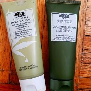 ORIGINS HELLO CALM AND MUSHROOM RELIEF MASK BUNDLE